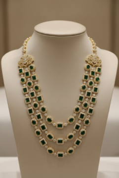 Royal Emerald Green Kundan Groom Mala for Men