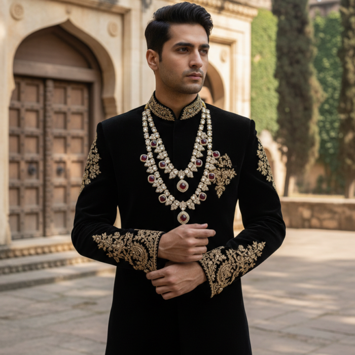 Sherwani Look 4 - Regal Pose Sherwani Look 4 - Regal Pose