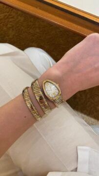 “Anti-Tarnish Snake Bracelet Watch for Women Stylish Adjustable Fashion Wrist Watch Elegant Party Casual Office Wear Jewelry Gift”